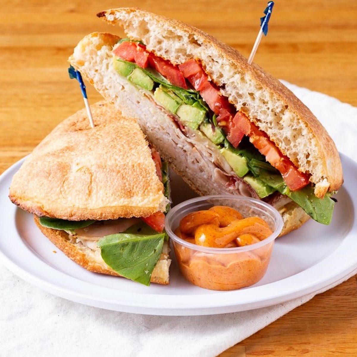 Turkey Bacon Avocado Sandwich.