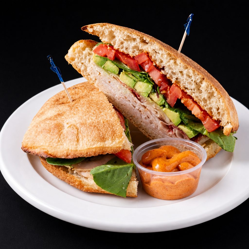 Turkey Bacon Avocado Sandwich.