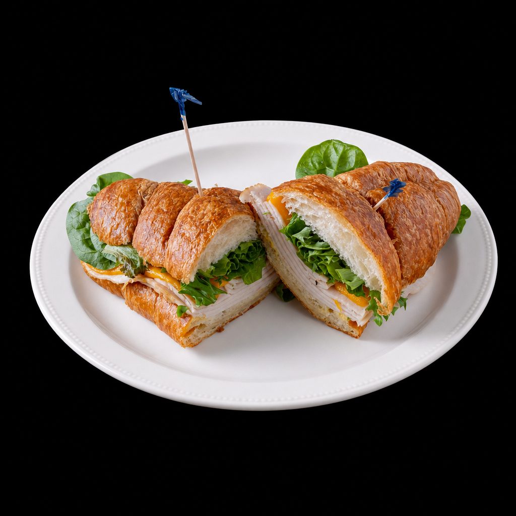 Warm Roasted Turkey Croissant.