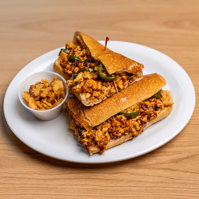 BBQ-Jalapeño Chicken Cheesesteak Sub.