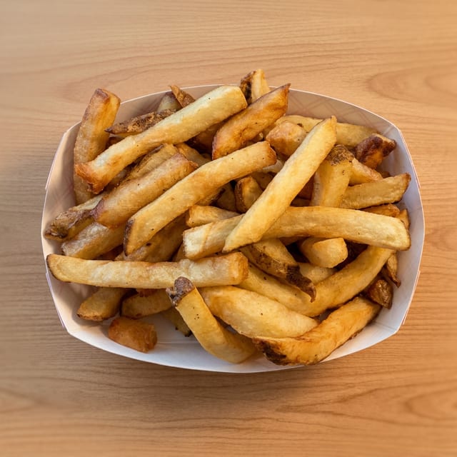 Fresh Hand Cut Fries.